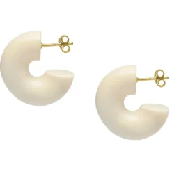 Branch Jewellery White Thick Wooden Hoop Earrings