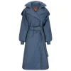 BRGN Duskregn Maxi Trench Coat in Denim Blue