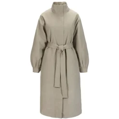 BRGN Rossby Maxi Coat in Taupe Pinstripe