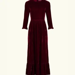By Iris Velvet Shae Maxi Dress in Burgundy