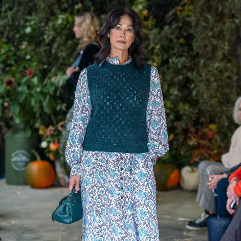 CEFINN Odette Snakeskin Print Shirt Dress in Green