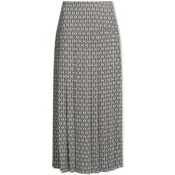 CEFINN Pleated Maxi Skirt in Ecru/Black