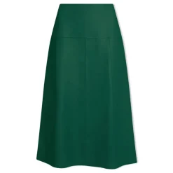 Cefinn Tiana Leather Midi Skirt in Dark Green