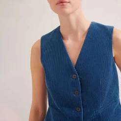 CEFINN Wyatt Corduroy Waistcoat in Blue