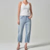 CITIZENS OF HUMANITY Dahlia Bow Leg Baby Roll Jeans in Ribbon
