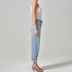 CITIZENS OF HUMANITY Dahlia Bow Leg Baby Roll Jeans in Ribbon
