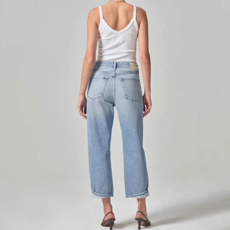 CITIZENS OF HUMANITY Dahlia Bow Leg Baby Roll Jeans in Ribbon