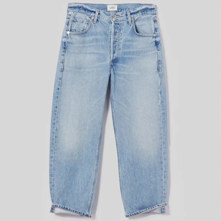 CITIZENS OF HUMANITY Dahlia Bow Leg Baby Roll Jeans in Ribbon