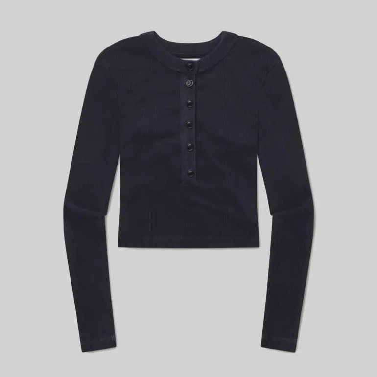 CITIZENS OF HUMANITY Vara Henley Top in Mineral Navy