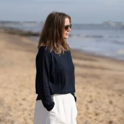 COLLEN & CLARE Dion Linen Easy Knit in Navy