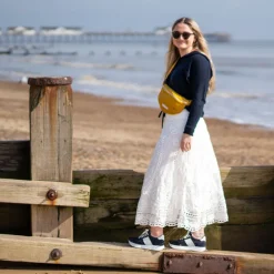 COLLEN & CLARE Fleur 100% Cashmere Hoodie in Navy Marl