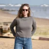 COLLEN & CLARE Pea 100% Cashmere Crop Knit in Smoke