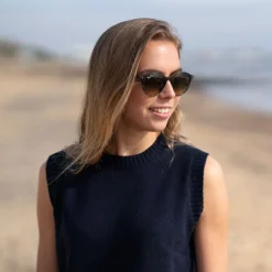 COLLEN & CLARE Smoke Merino Cashmere Mix Simple Tank in Navy Marl