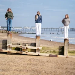 COLLEN & CLARE Zuri Cotton Roll Neck in Navy Marl