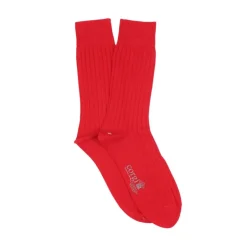 Corgi Mens Brecon Ribbed Cotton Socks in Red