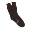 Corgi Mens Plain Rib Donegal Wool Socks in Chocolate