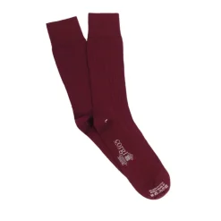 Corgi Mens Tenby Ribbed Merino Wool Socks in Wine