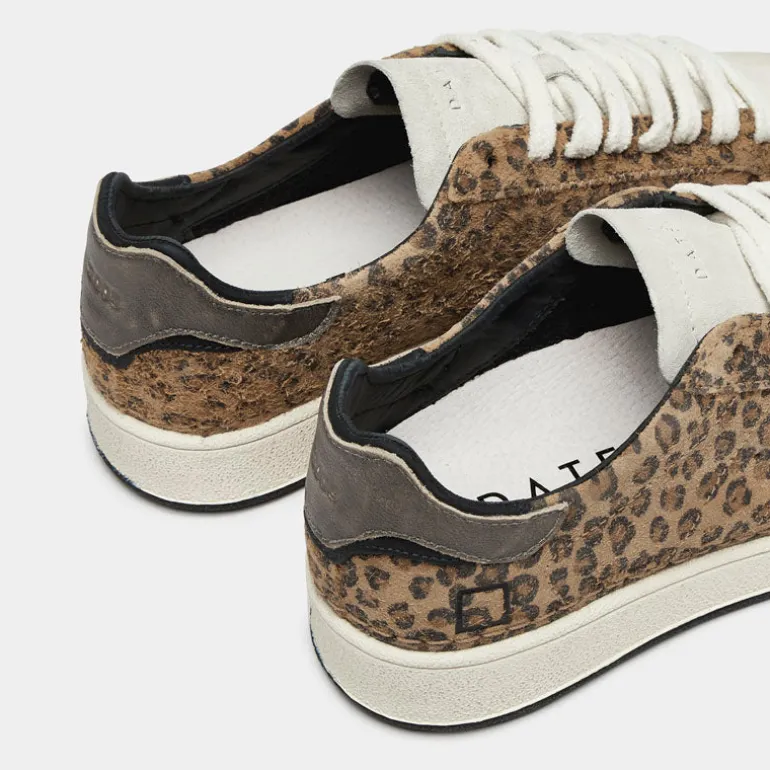 D.A.T.E Base Mixed Sneakers in Leopard