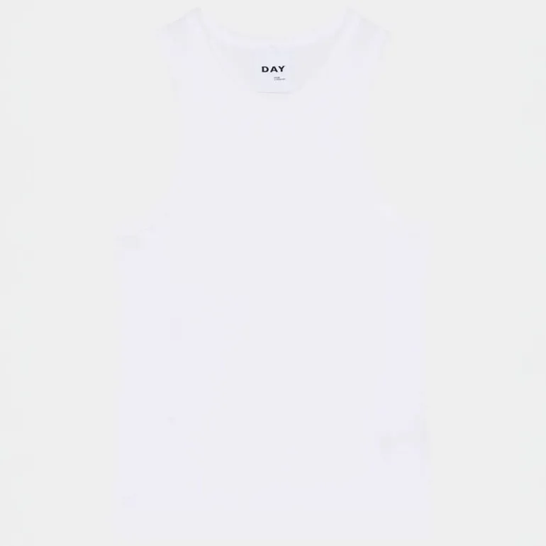 Day Biger Alisson Classic Rib Tank in Bright White