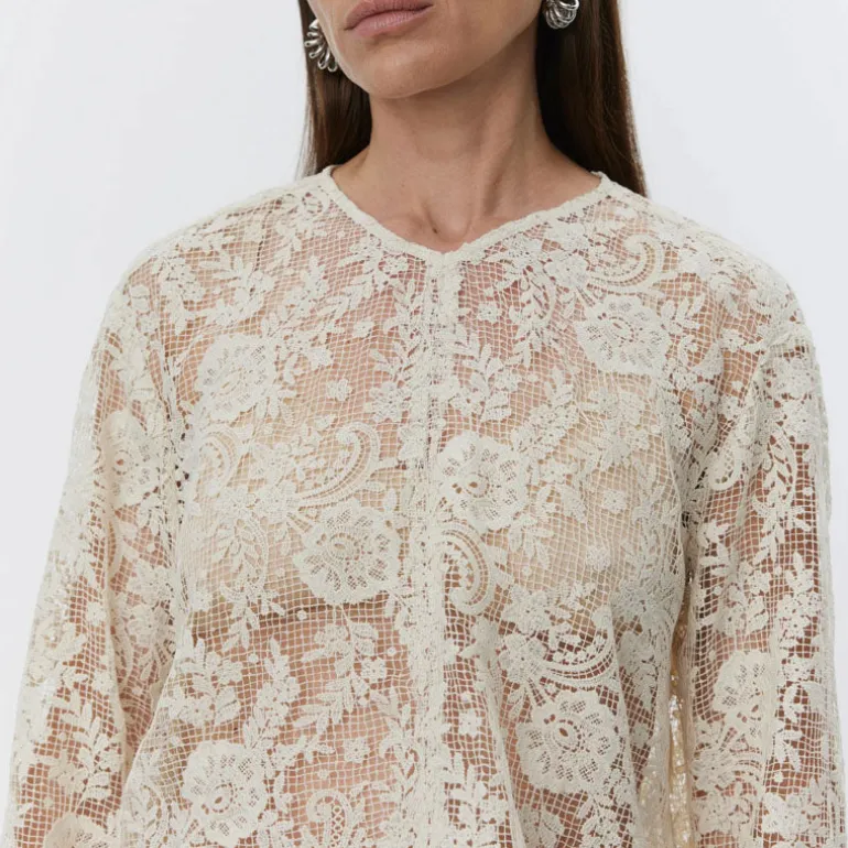 DAY BIRGER ET MIKKELSEN Aaliyah Spring Crochet Top in Pistachio Shell