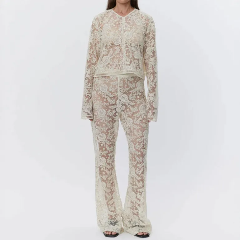 DAY BIRGER ET MIKKELSEN Aaliyah Spring Crochet Top in Pistachio Shell