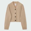 Day Birger Jordane Soft Lambs Wool Cardigan in Almond Melange
