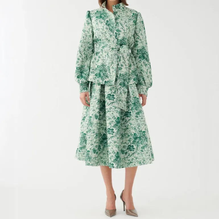 DEA KUDIBAL Anitta Jacket with Belt in Botanic Green