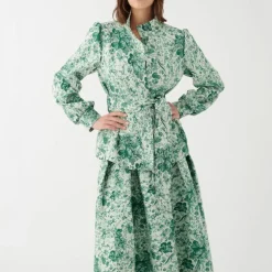 DEA KUDIBAL Anitta Jacket with Belt in Botanic Green