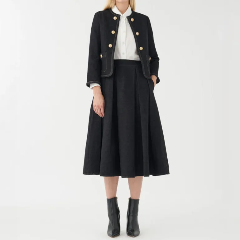 DEA KUDIBAL Nella Jacket with Deco Buttons in Raw Blue