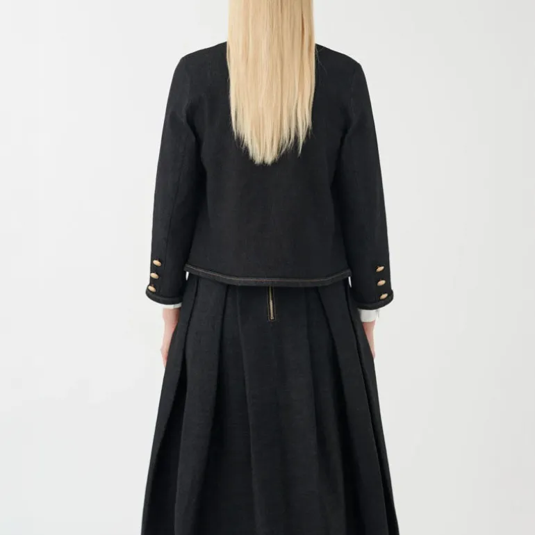DEA KUDIBAL Nella Jacket with Deco Buttons in Raw Blue
