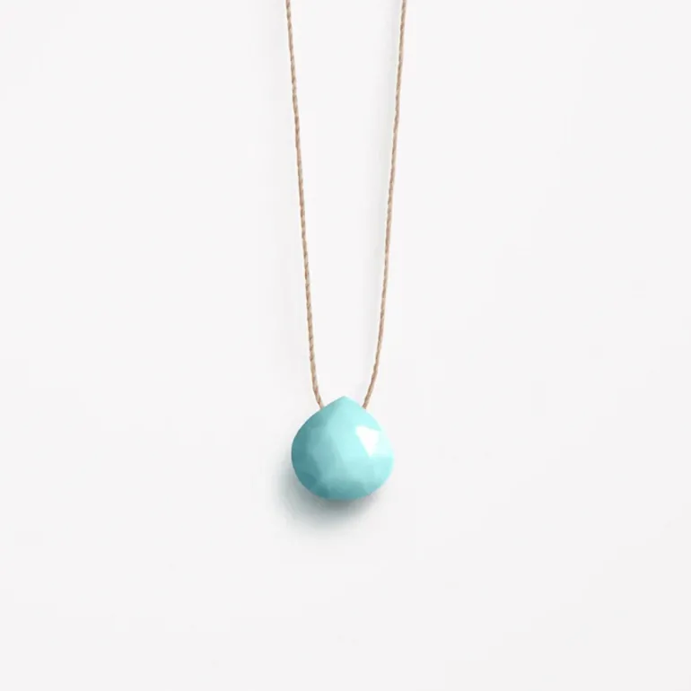 December Fine Cord Birthstone Necklace in Arizona Turquoise | Collen and Clare