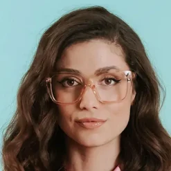 Deirdre Reading Glasses in Transparent Pink | Collen and Clare