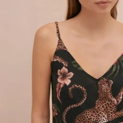 Desmond & Dempsey Slip Nightie in Navy