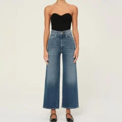 DL1961 Hepburn Wide Leg Jeans in Seagate