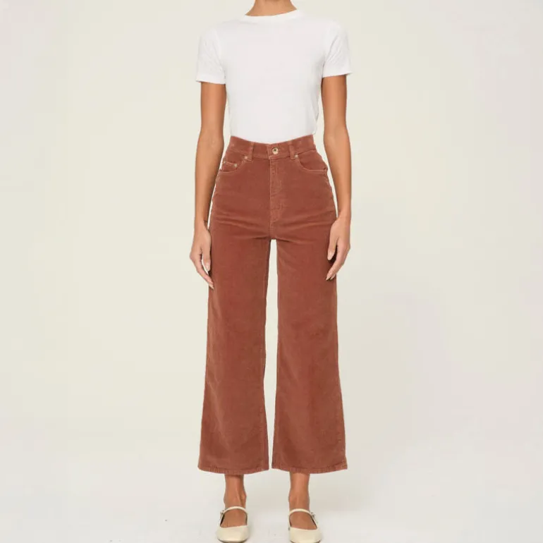 DL1961 Hepburn Wide Leg Jeans in Terracotta