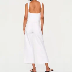 DL1961 Hepburn Wide Leg Mid Rise Ankle Jeans in White