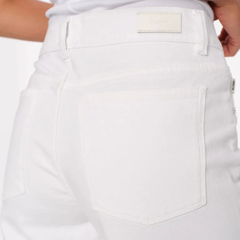DL1961 Hepburn Wide Leg Mid Rise Ankle Jeans in White