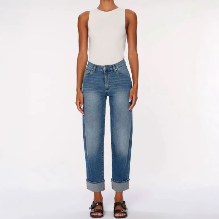 DL1961 Thea Boyfriend Relaxed Tapered Jeans in Wythe Cuffed