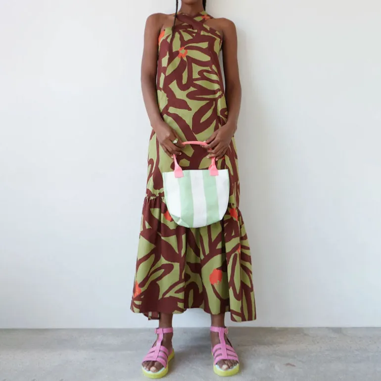 DR BLOOM Patience Flowers Dress in Khaki