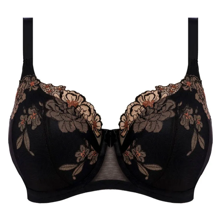 Elomi Teagan Padded Half Cup Bra in Black/Almond