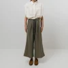 EMIN PAUL Drawstring Waist Trousers in Khaki