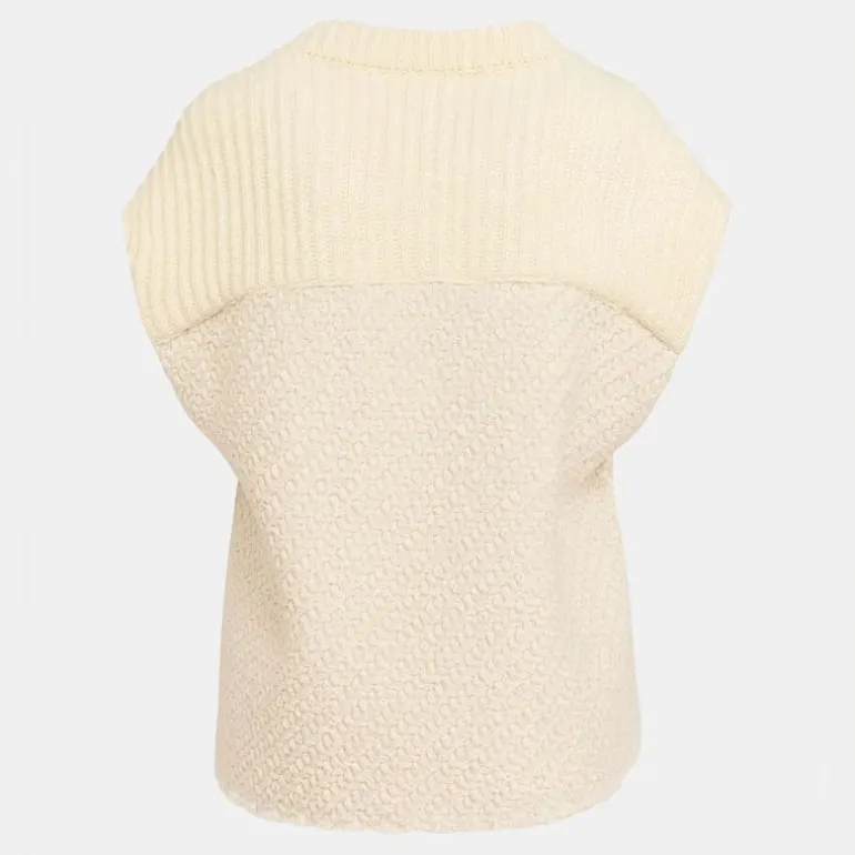 Essential Antwerp Geologic Sleeveless Jacket in Off White