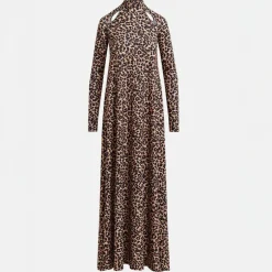 ESSENTIEL ANTWERP Germa Long Dress in Leopard Print