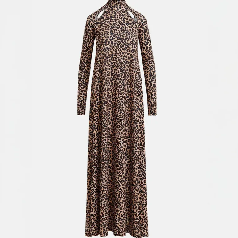 ESSENTIEL ANTWERP Germa Long Dress in Leopard Print