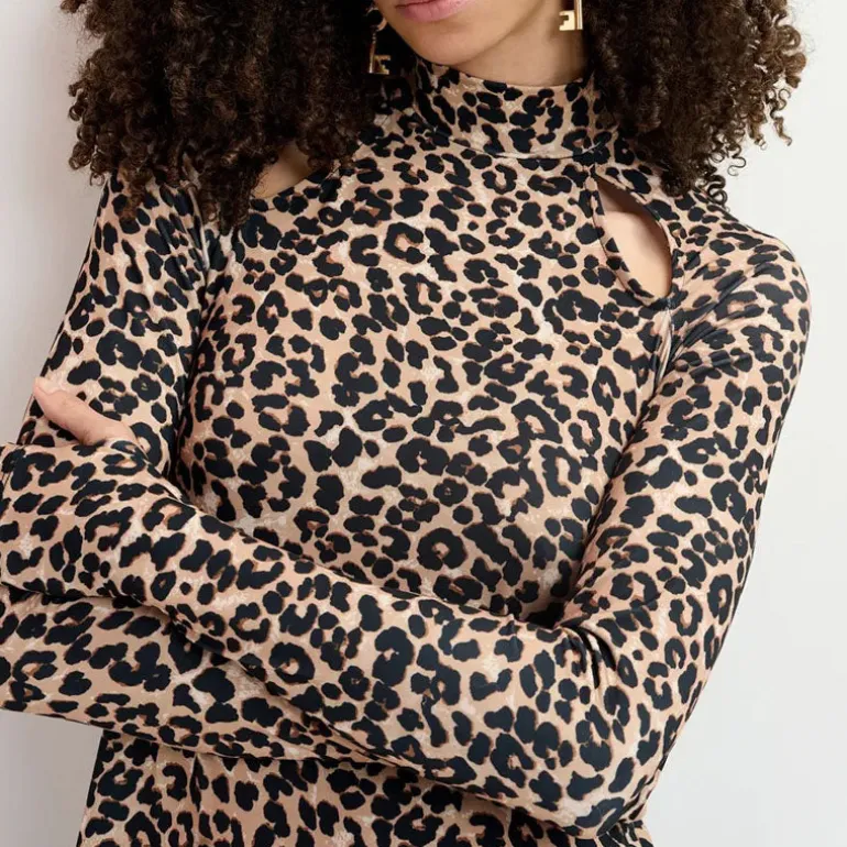ESSENTIEL ANTWERP Germa Long Dress in Leopard Print