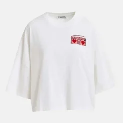 ESSENTIEL ANTWERP Hadio Embroidered T-Shirt in Off White