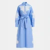 ESSENTIEL ANTWERP Haze Lace Panelled Dress in Combo1 Aqua Blue