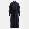 ESSENTIEL ANTWERP Haze Lace Panelled Dress in Dark Sapphire