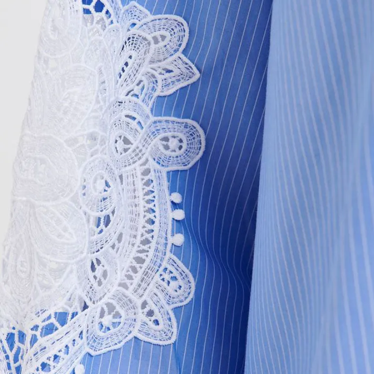 ESSENTIEL ANTWERP Haze Lace Panelled Dress in Combo1 Aqua Blue
