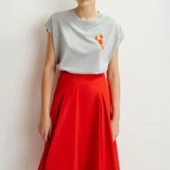 ESSENTIEL ANTWERP Hobster Embroidered T-Shirt in Nimbus Cloud